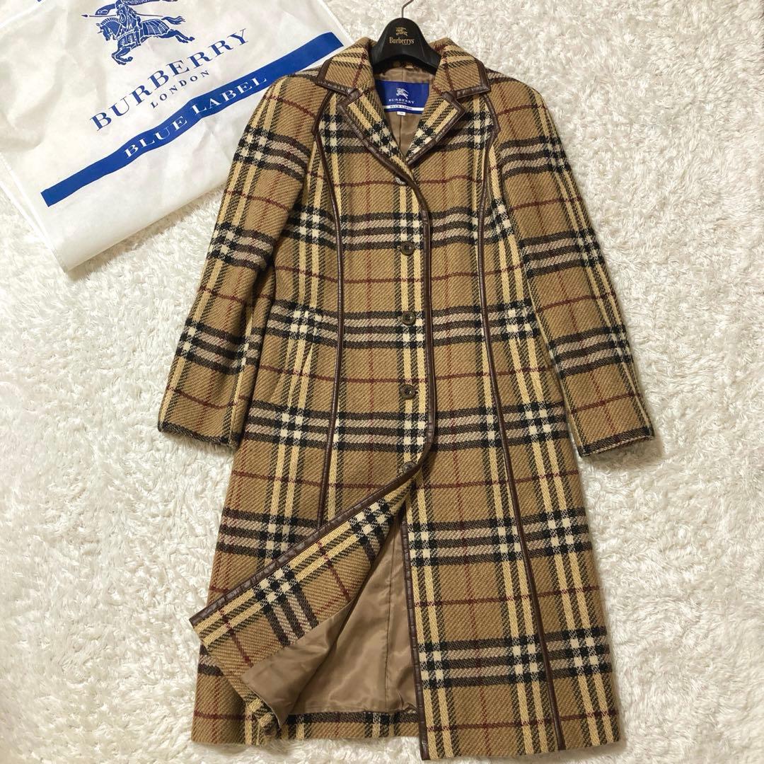 極美品♡ バーバリーブルーレーベル ノバチェック柄 ロングコート