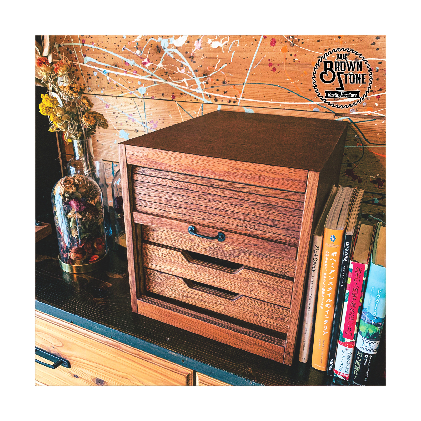 木製 シャッター扉付レターケース ビンテージ アンティーク 古道具